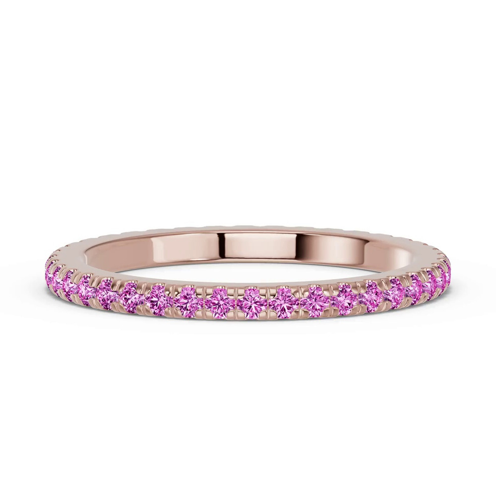 360 degree view of Chroma Pink Sapphire Eternity Band