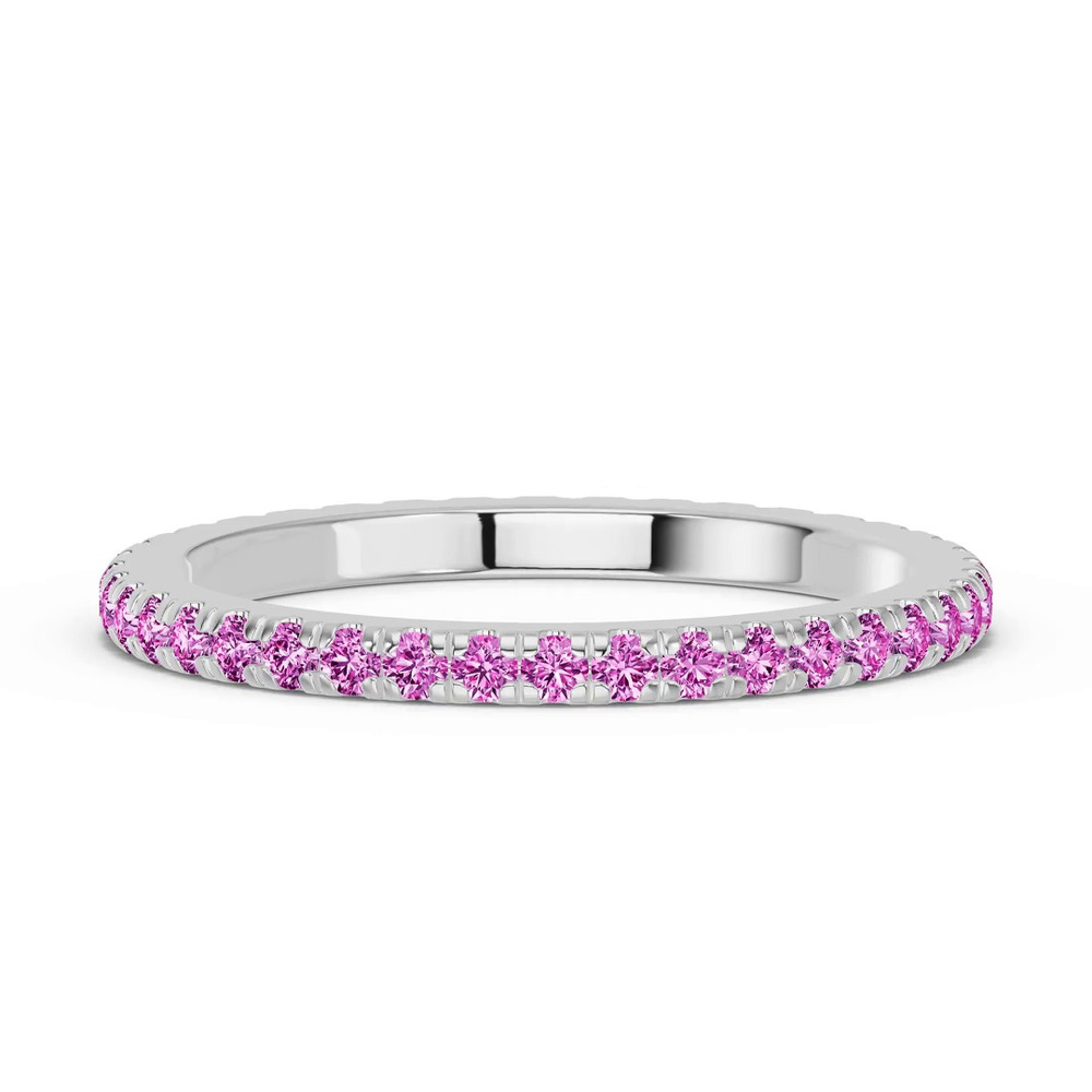 360 degree view of Chroma Pink Sapphire Eternity Band