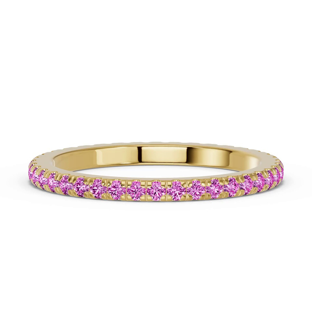 360 degree view of Chroma Pink Sapphire Eternity Band