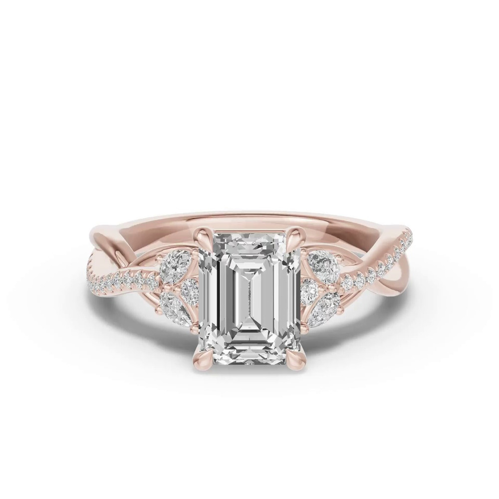 360 degree view of Papillon Twist Pavé Engagement Ring