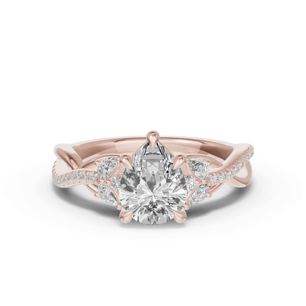 360 degree view of Papillon Twist Pavé Engagement Ring