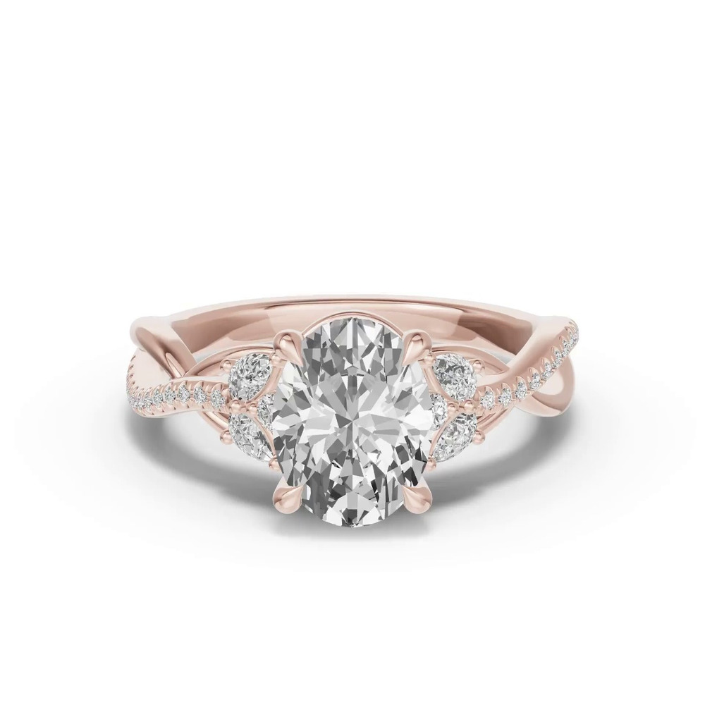 360 degree view of Papillon Twist Pavé Engagement Ring