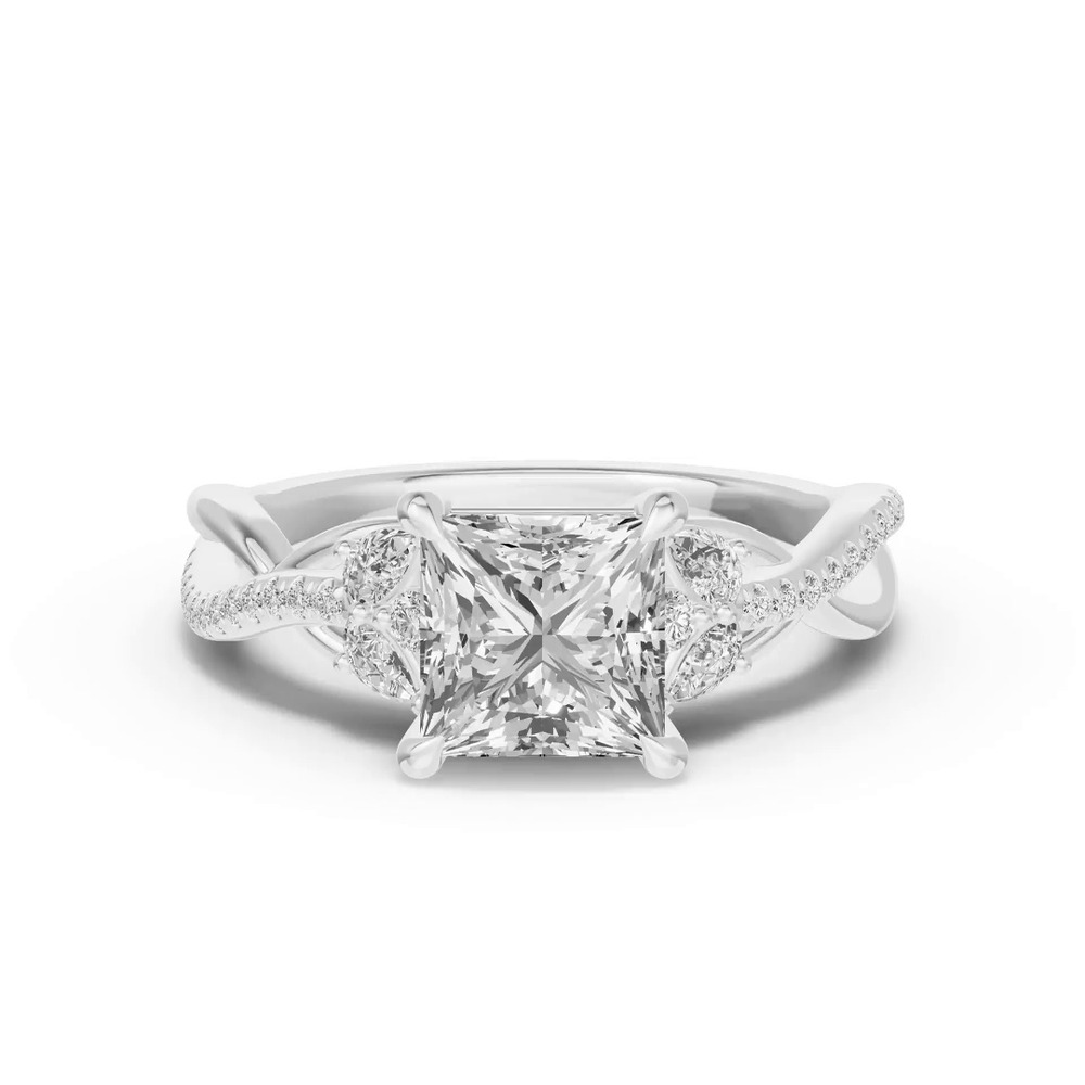 360 degree view of Papillon Twist Pavé Engagement Ring