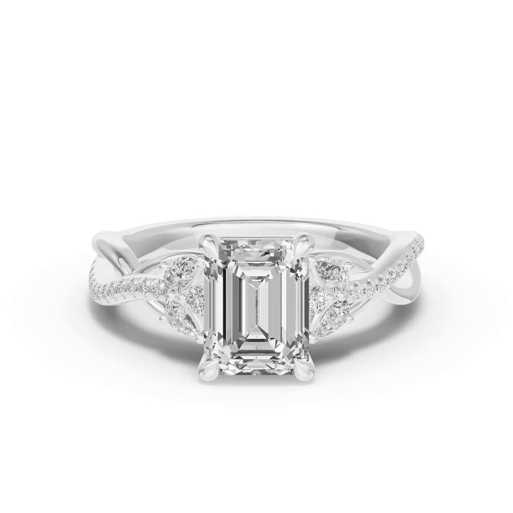 360 degree view of Papillon Twist Pavé Engagement Ring