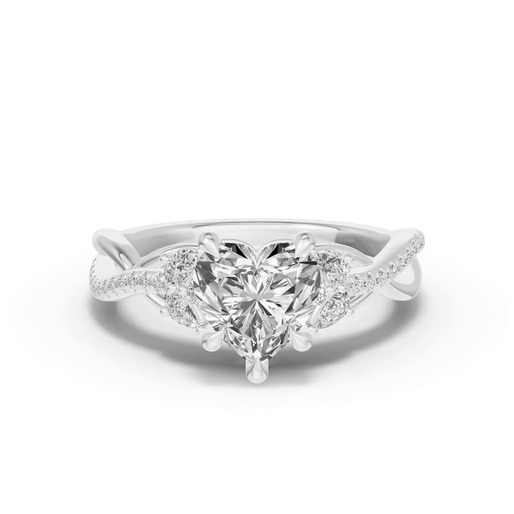 360 degree view of Papillon Twist Pavé Engagement Ring
