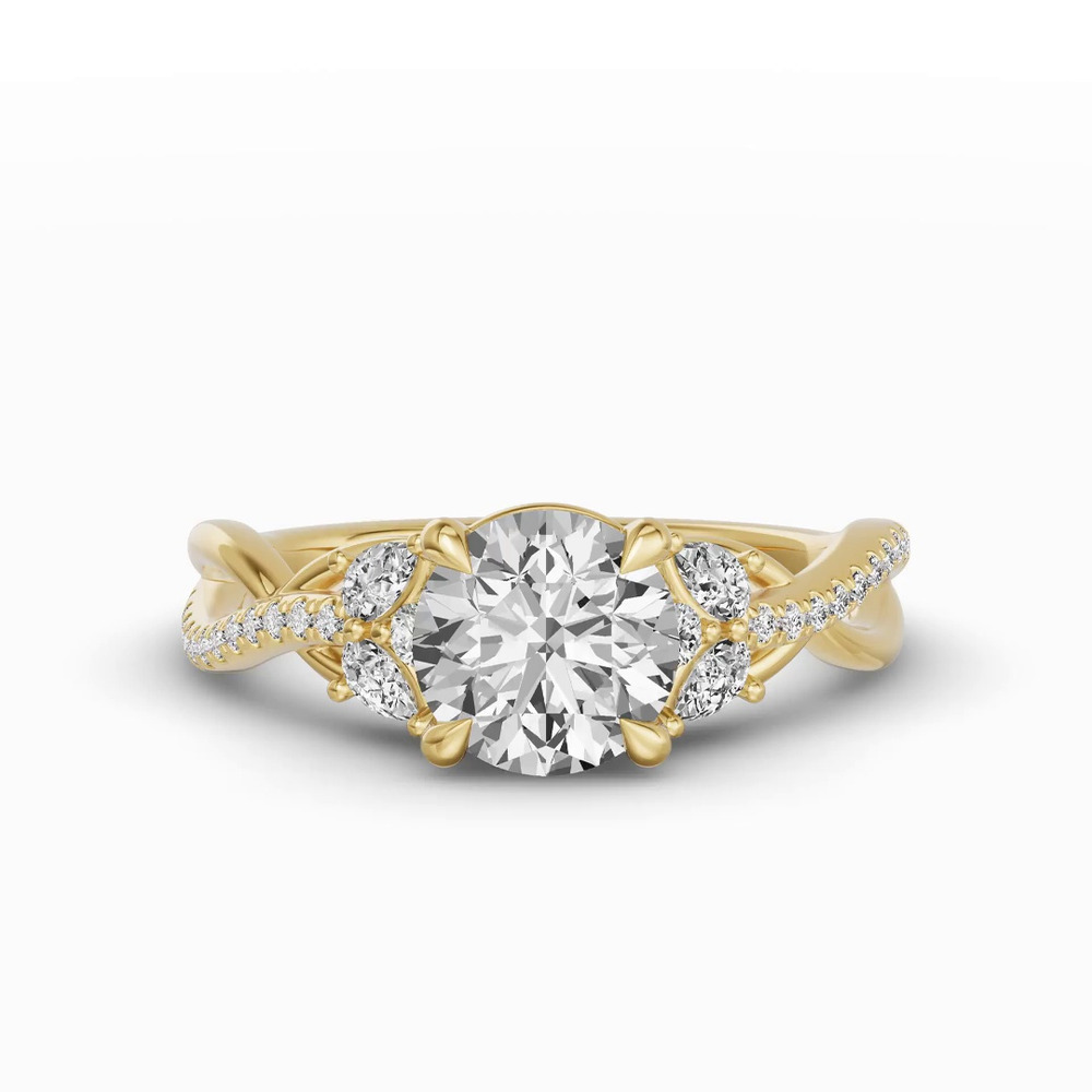 360 degree view of Papillon Twist Pavé Engagement Ring