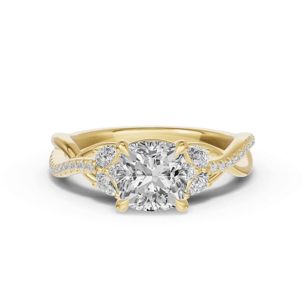 360 degree view of Papillon Twist Pavé Engagement Ring