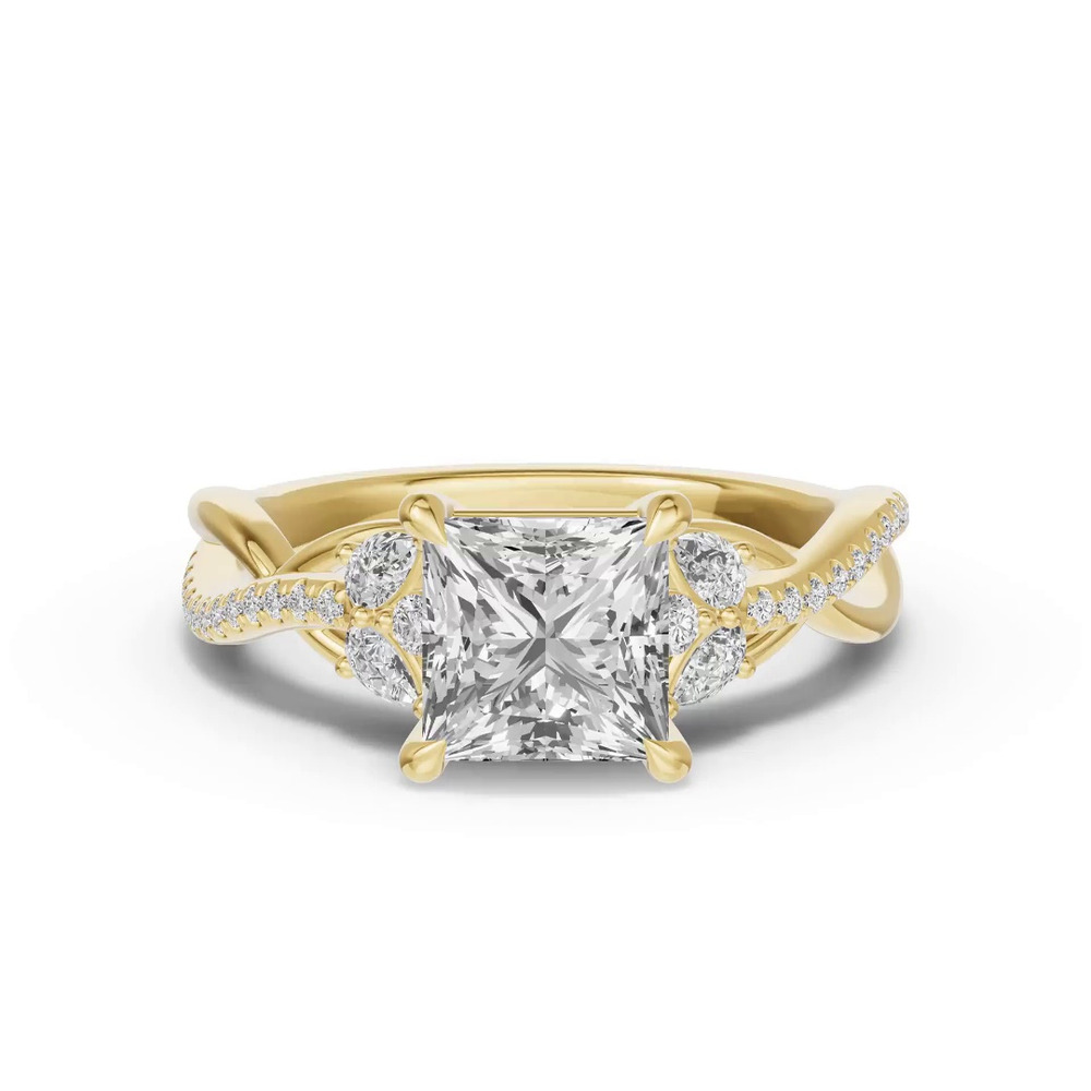 360 degree view of Papillon Twist Pavé Engagement Ring