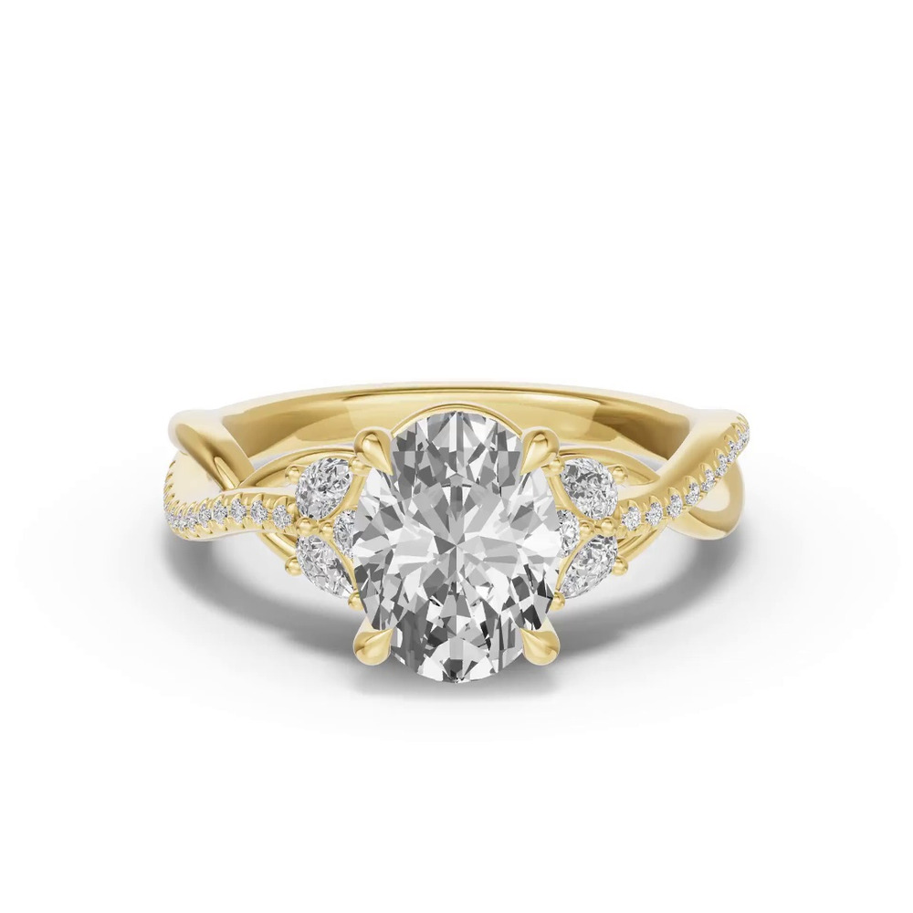 360 degree view of Papillon Twist Pavé Engagement Ring