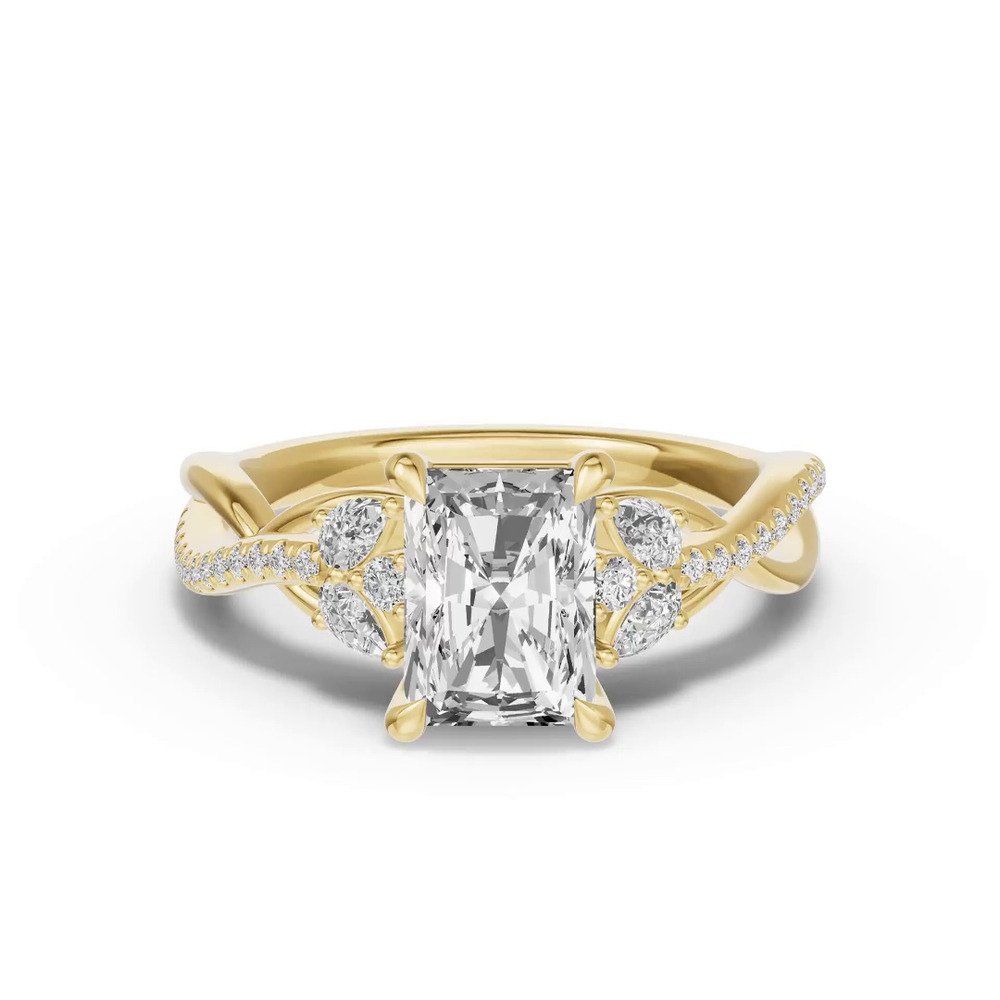 360 degree view of Papillon Twist Pavé Engagement Ring