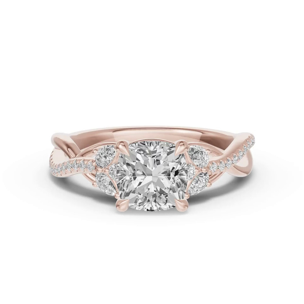 360 degree view of Papillon Twist Pavé Engagement Ring