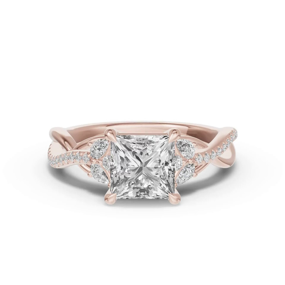 360 degree view of Papillon Twist Pavé Engagement Ring
