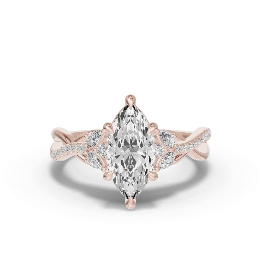 360 degree view of Papillon Twist Pavé Engagement Ring