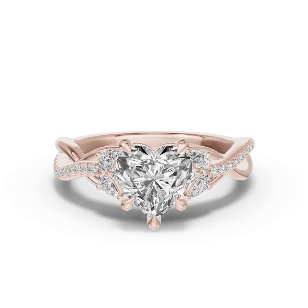 360 degree view of Papillon Twist Pavé Engagement Ring