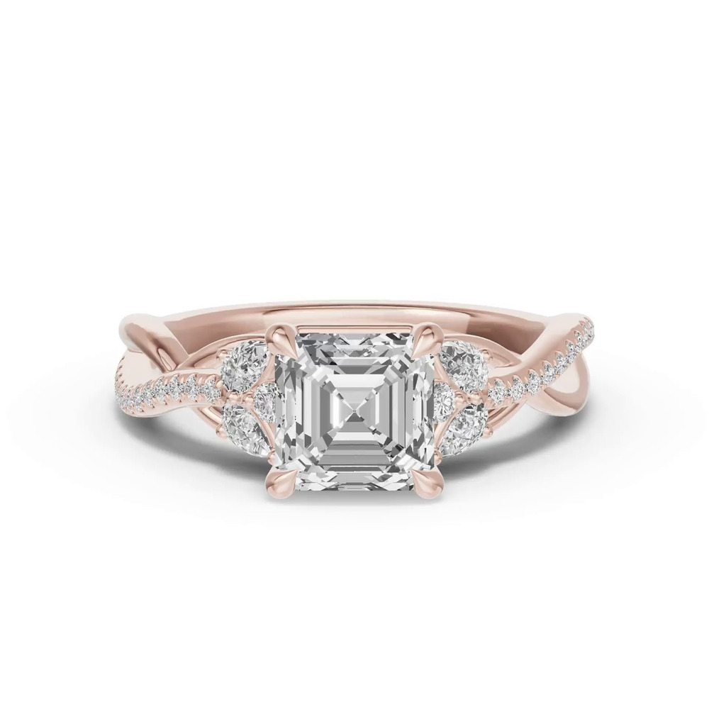 360 degree view of Papillon Twist Pavé Engagement Ring