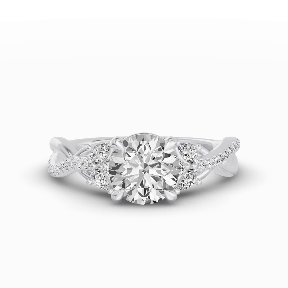 360 degree view of Papillon Twist Pavé Engagement Ring