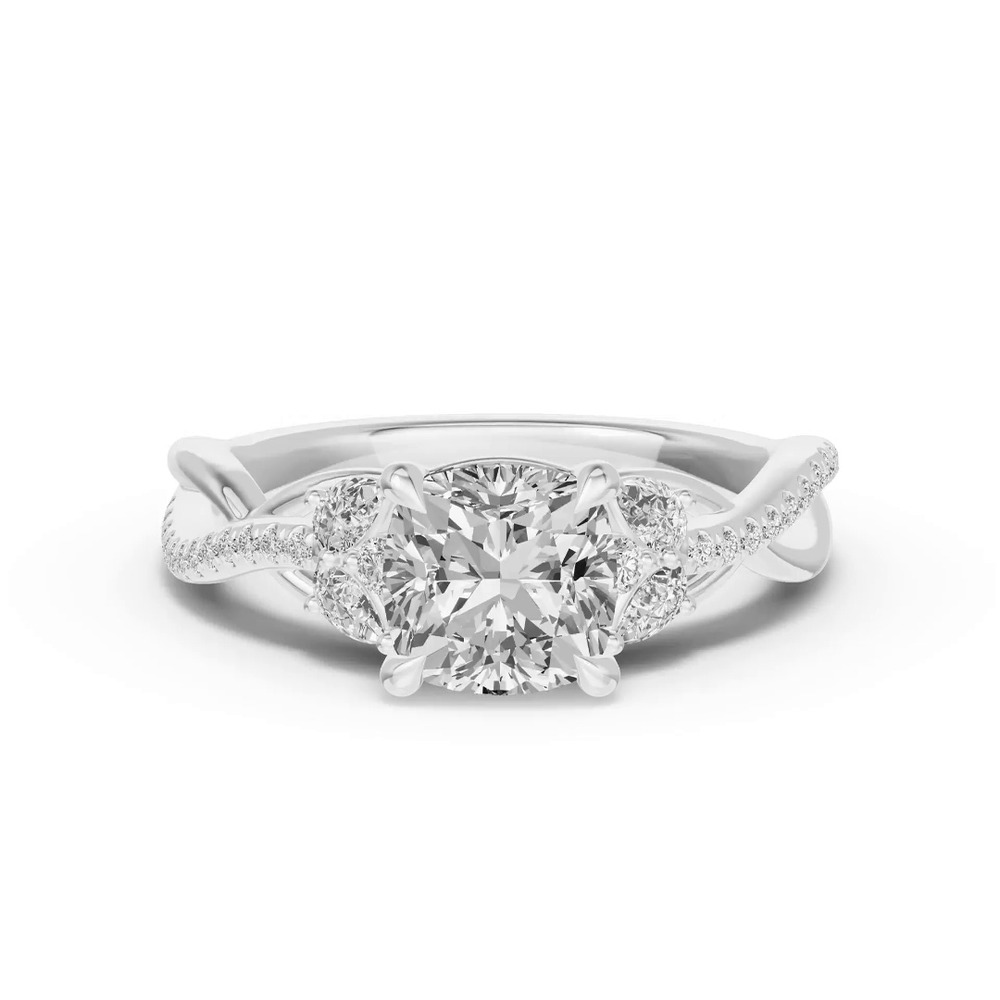 360 degree view of Papillon Twist Pavé Engagement Ring