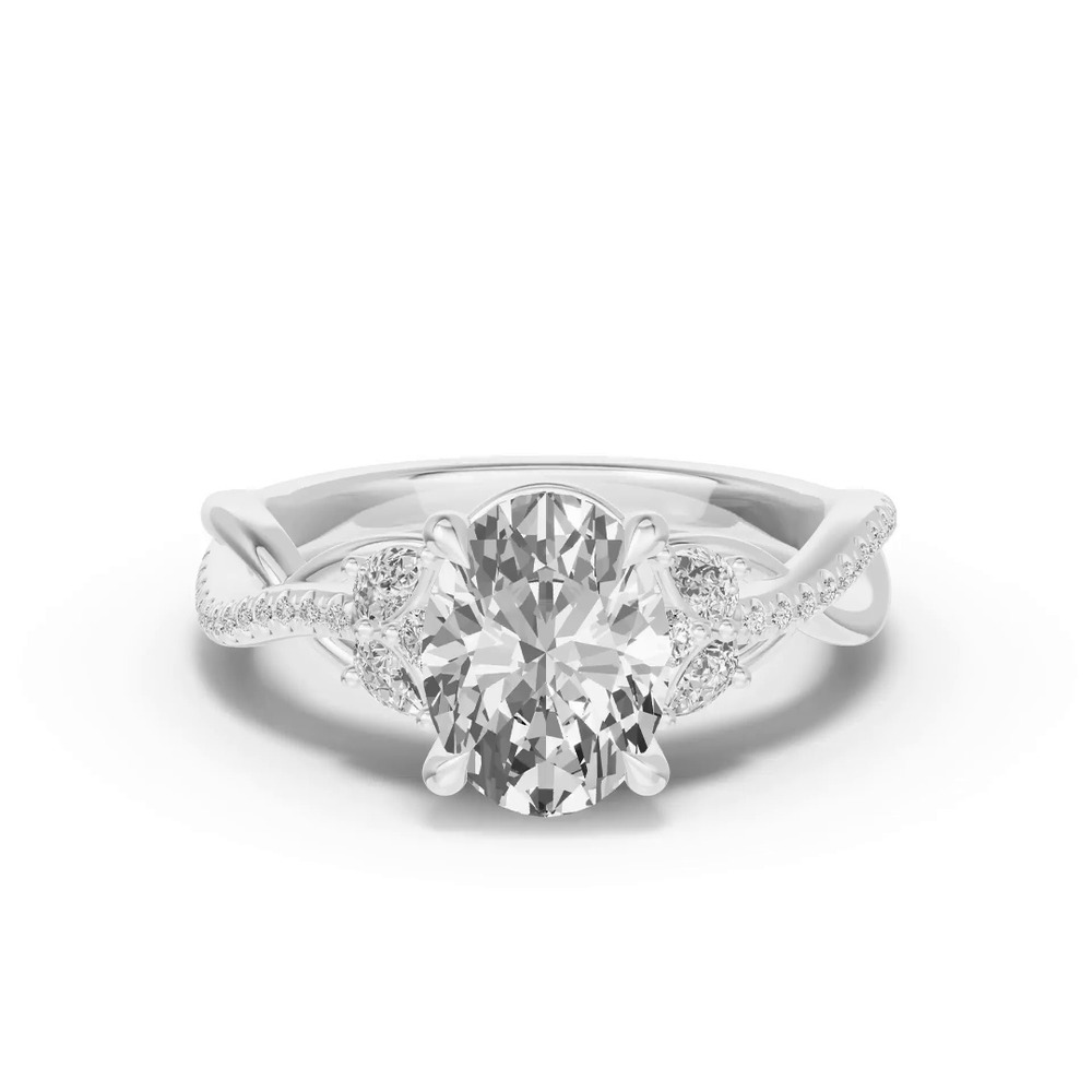 360 degree view of Papillon Twist Pavé Engagement Ring