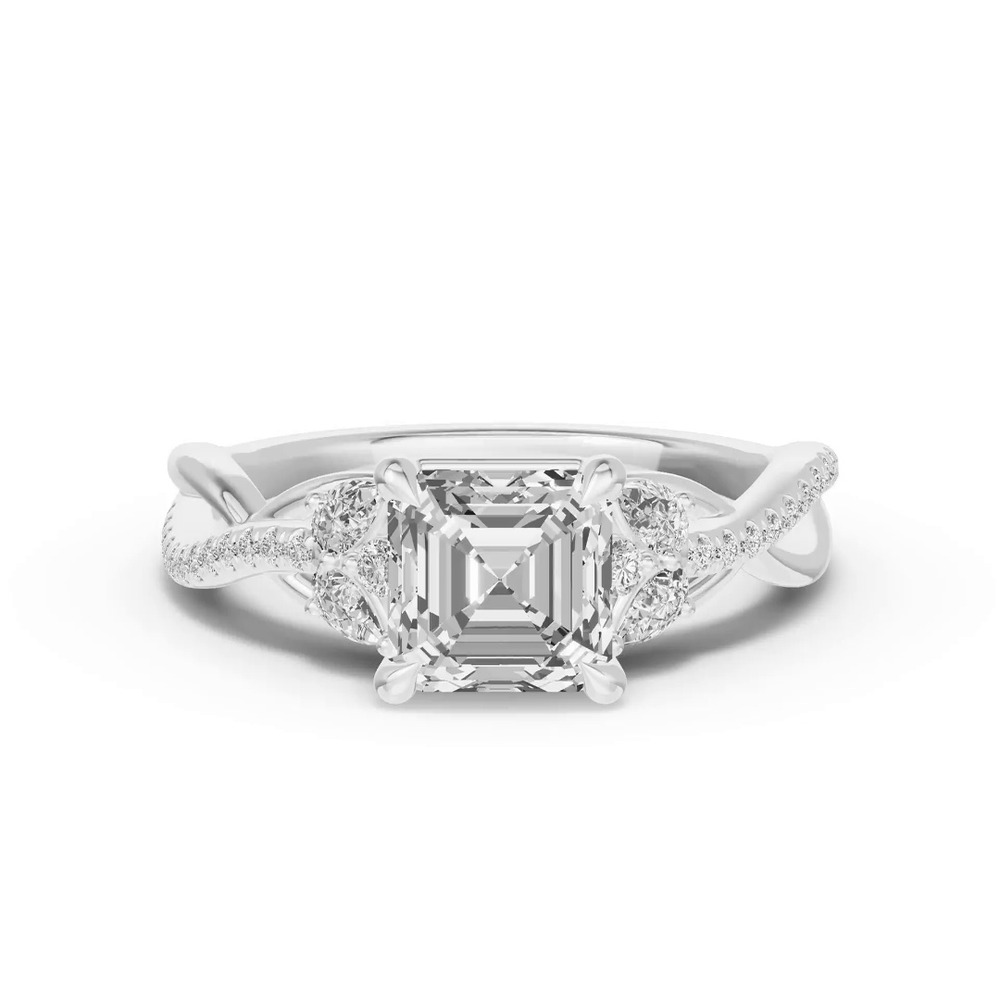 360 degree view of Papillon Twist Pavé Engagement Ring