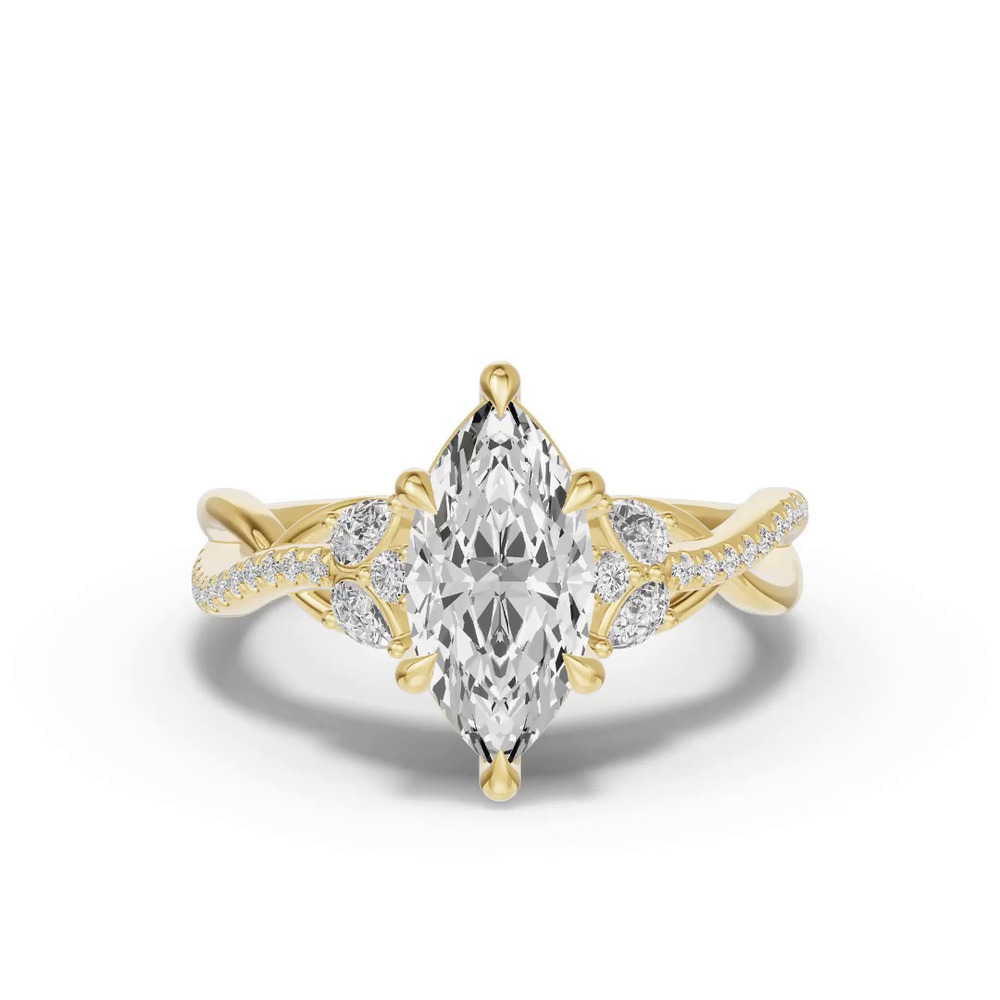 360 degree view of Papillon Twist Pavé Engagement Ring