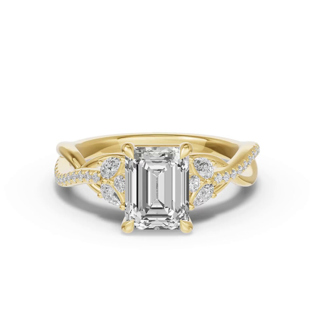 360 degree view of Papillon Twist Pavé Engagement Ring