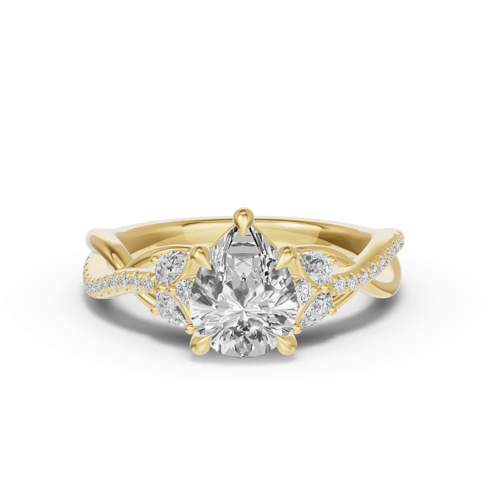 360 degree view of Papillon Twist Pavé Engagement Ring