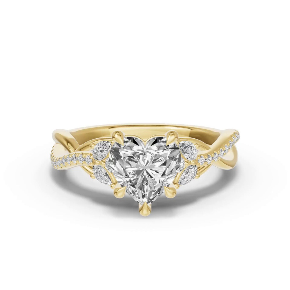 360 degree view of Papillon Twist Pavé Engagement Ring