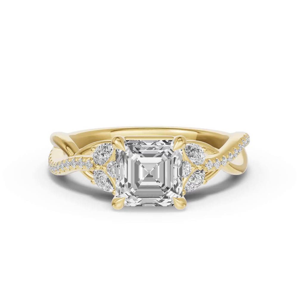 360 degree view of Papillon Twist Pavé Engagement Ring