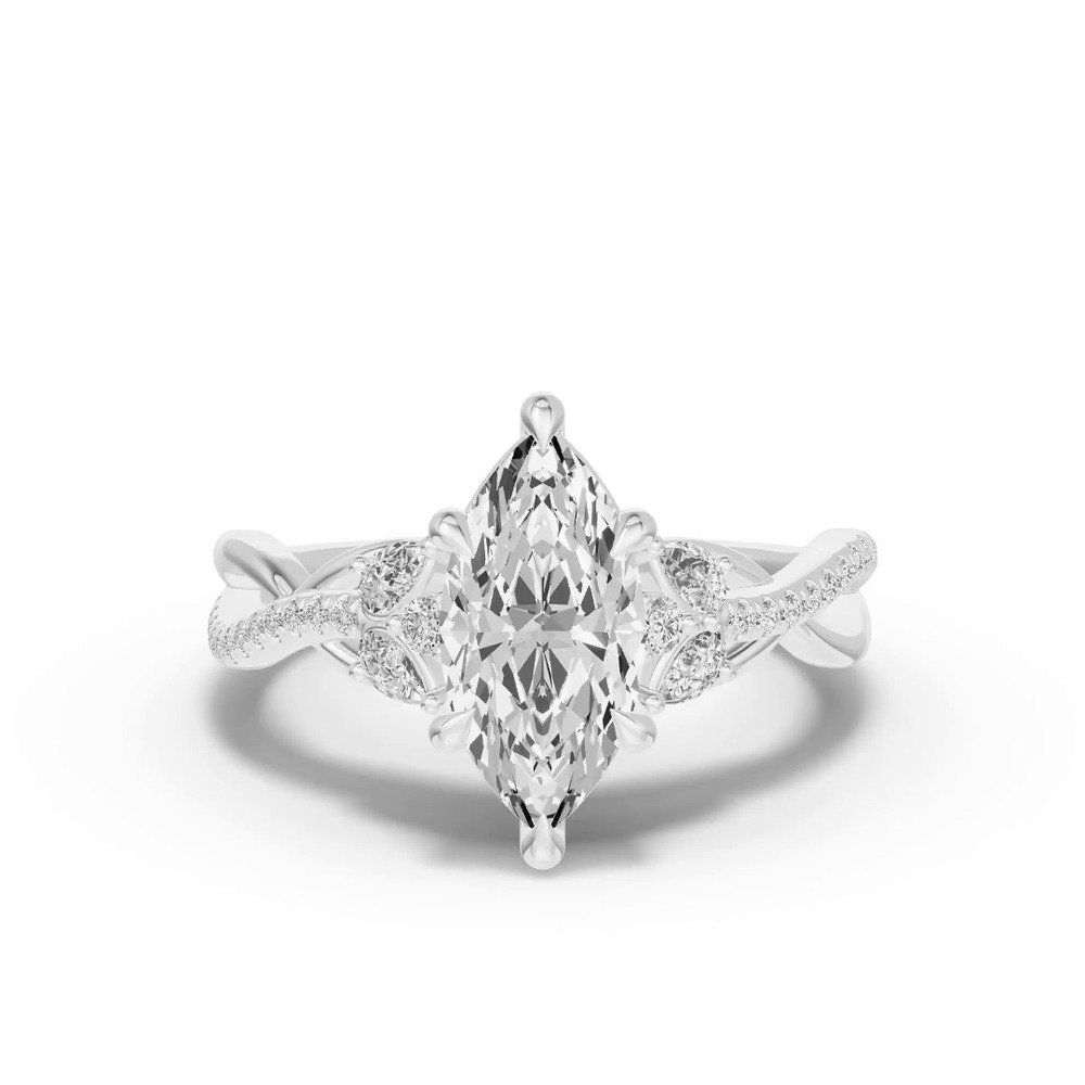 360 degree view of Papillon Twist Pavé Engagement Ring