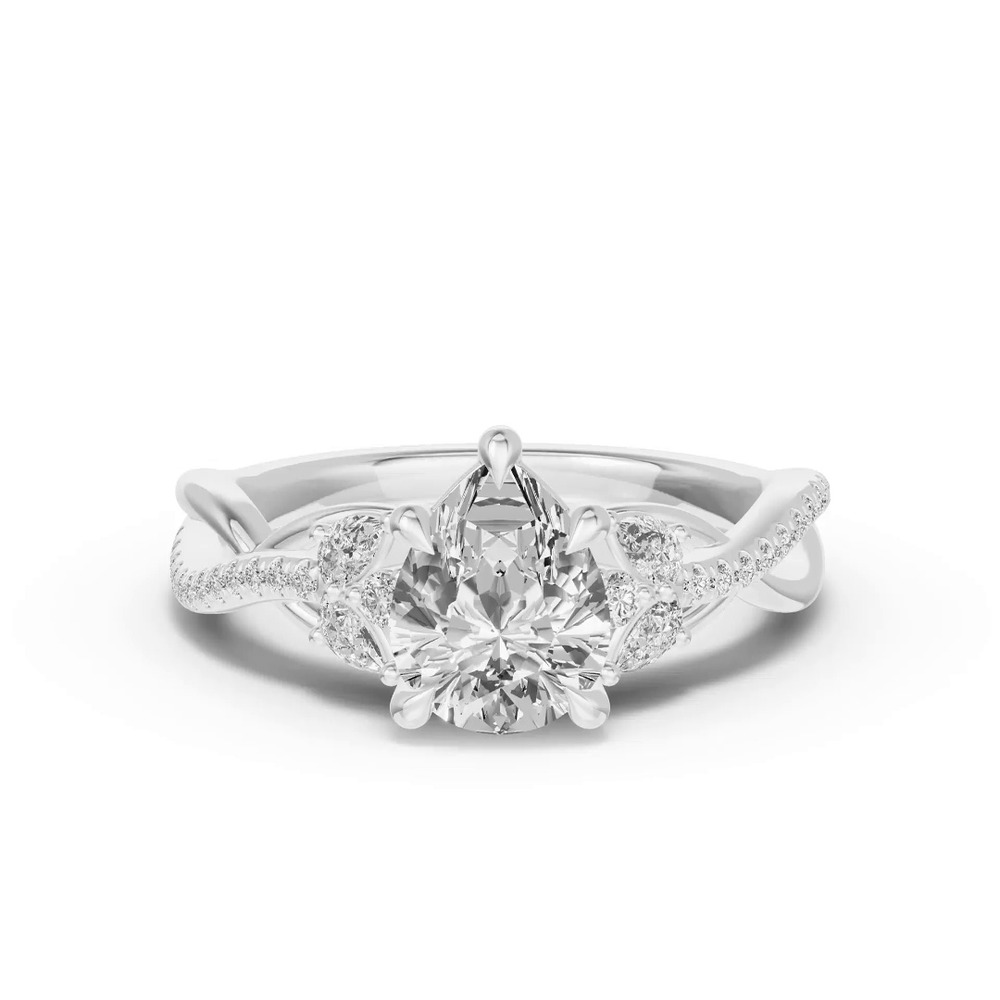 360 degree view of Papillon Twist Pavé Engagement Ring