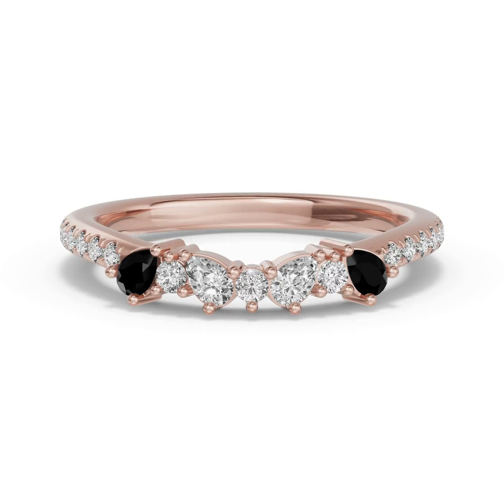360 degree view of Papillon Pavé Black Diamond Band