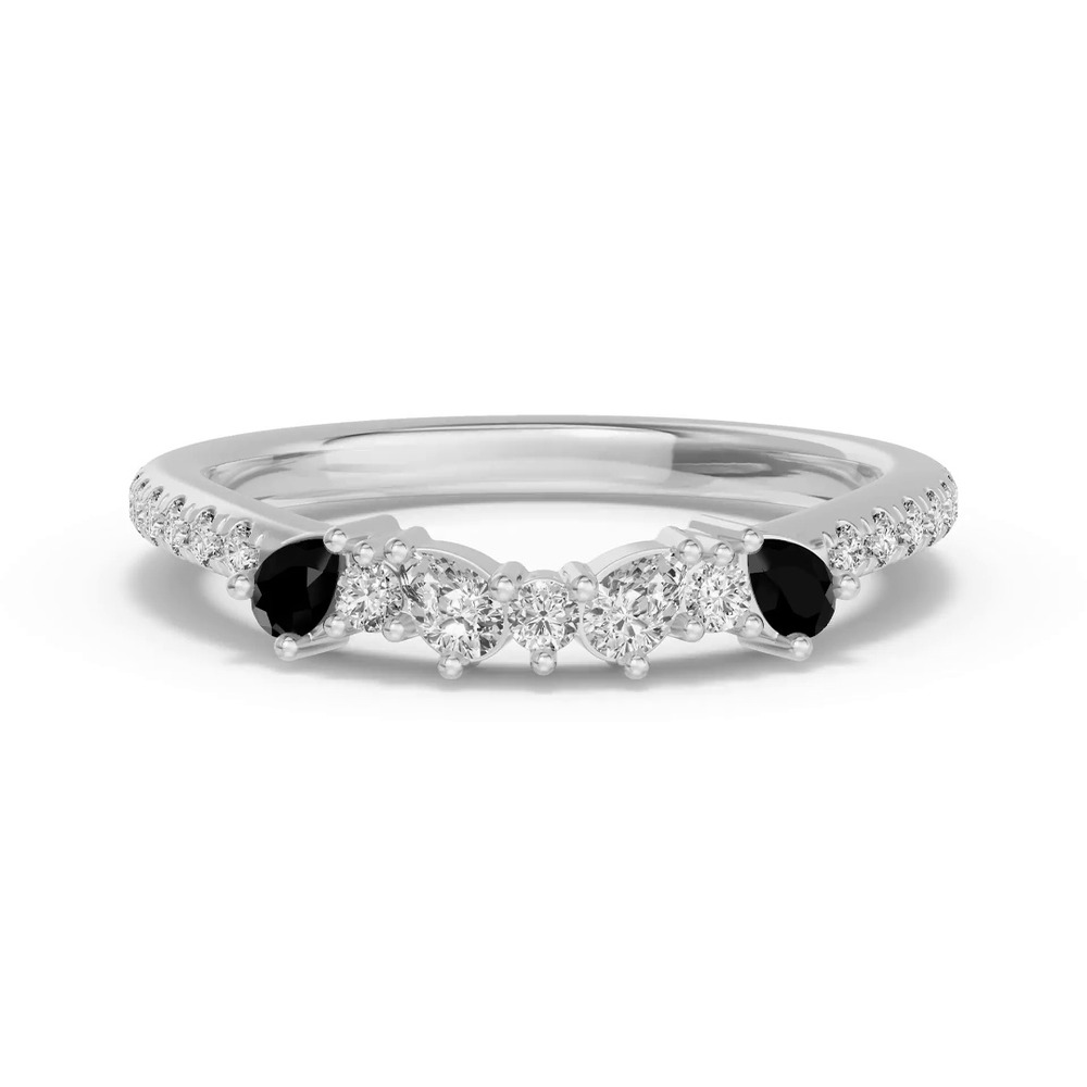 360 degree view of Papillon Pavé Black Diamond Band