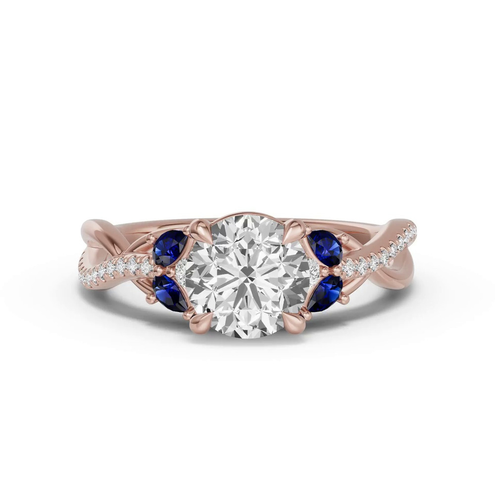 360 degree view of Papillon Twist Pavé Sapphire Engagement Ring
