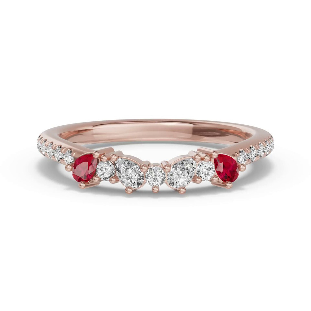 360 degree view of Papillon Pavé Ruby Band