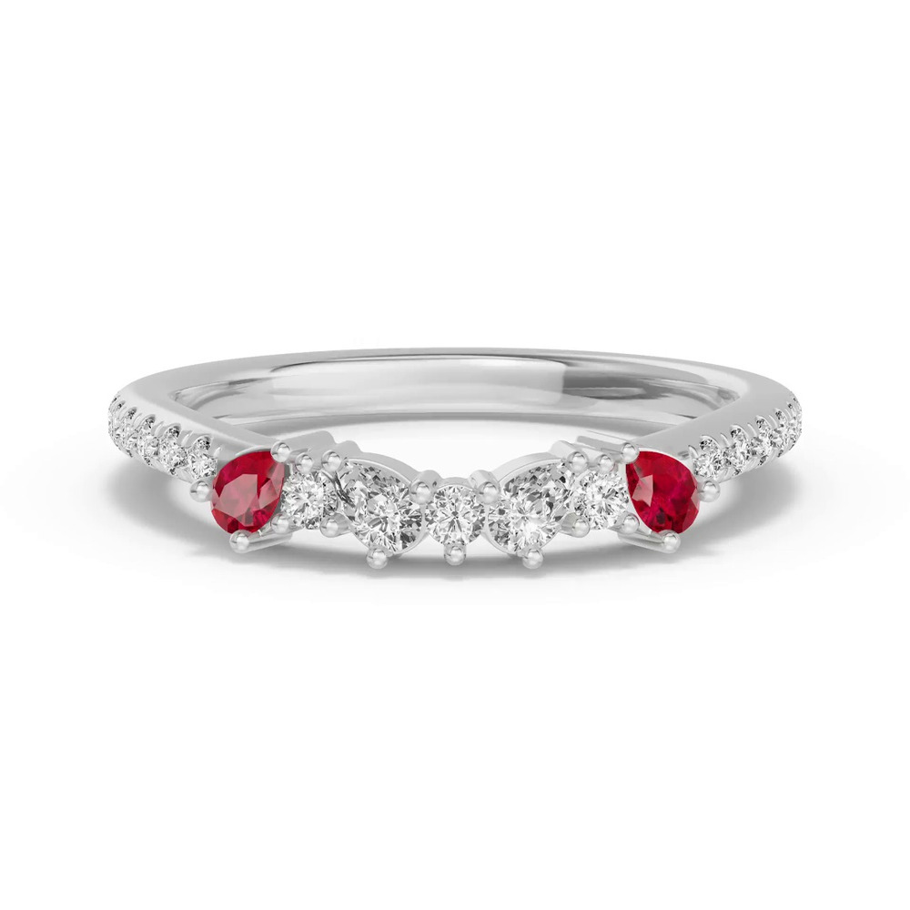 360 degree view of Papillon Pavé Ruby Band