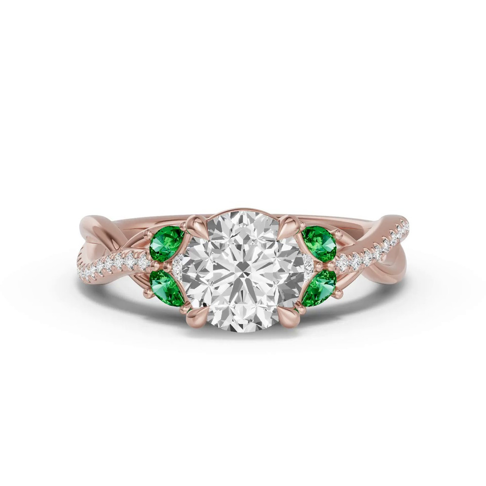 360 degree view of Papillon Twist Pavé Tsavorite Engagement Ring