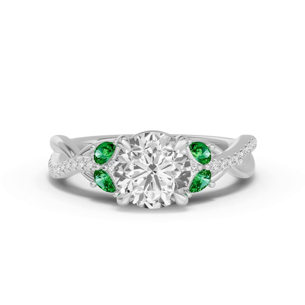 360 degree view of Papillon Twist Pavé Tsavorite Engagement Ring