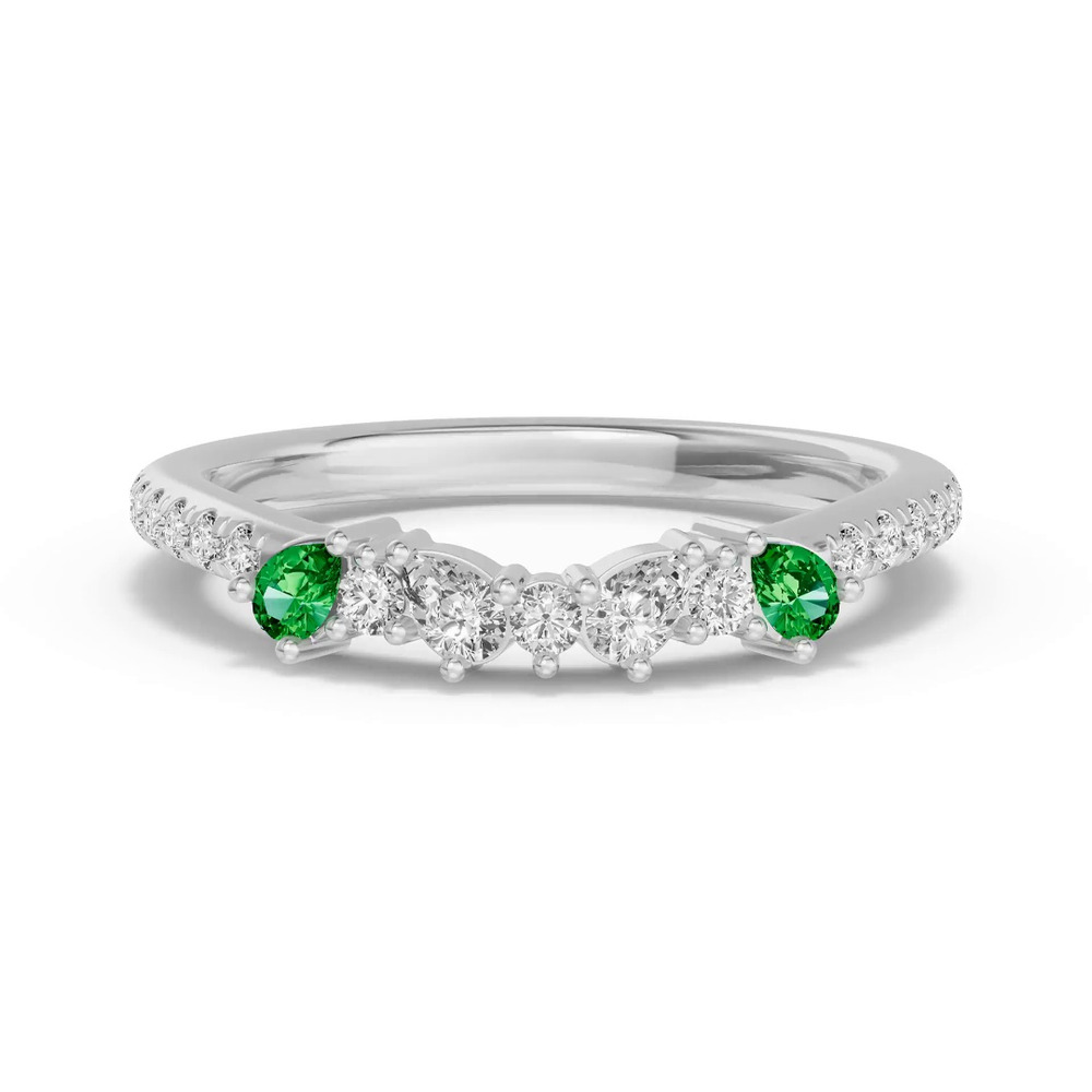 360 degree view of Papillon Pavé Tsavorite Band
