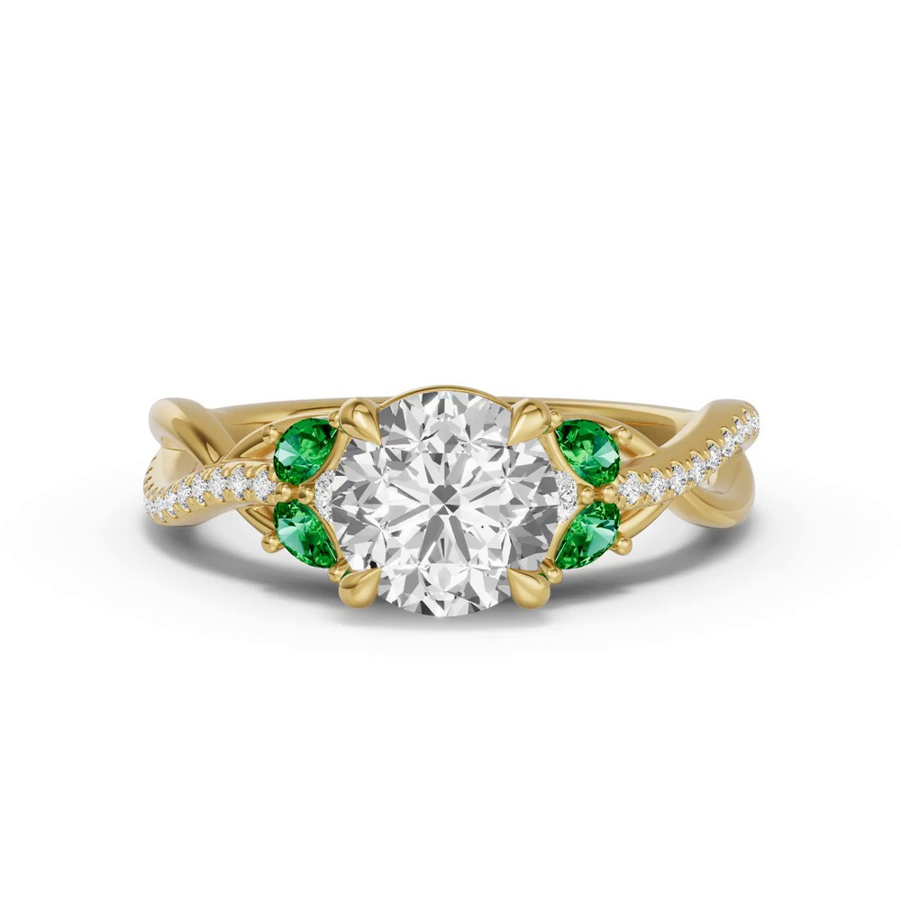 360 degree view of Papillon Twist Pavé Tsavorite Engagement Ring