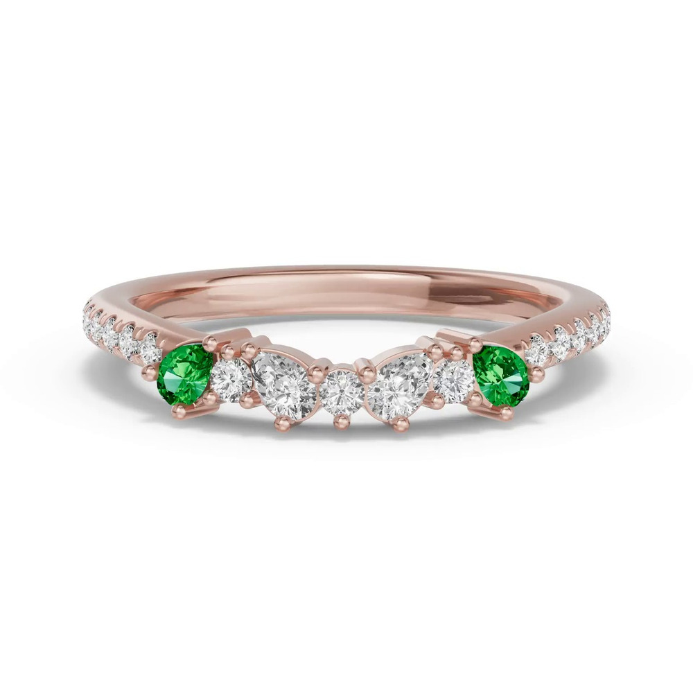 360 degree view of Papillon Pavé Tsavorite Band