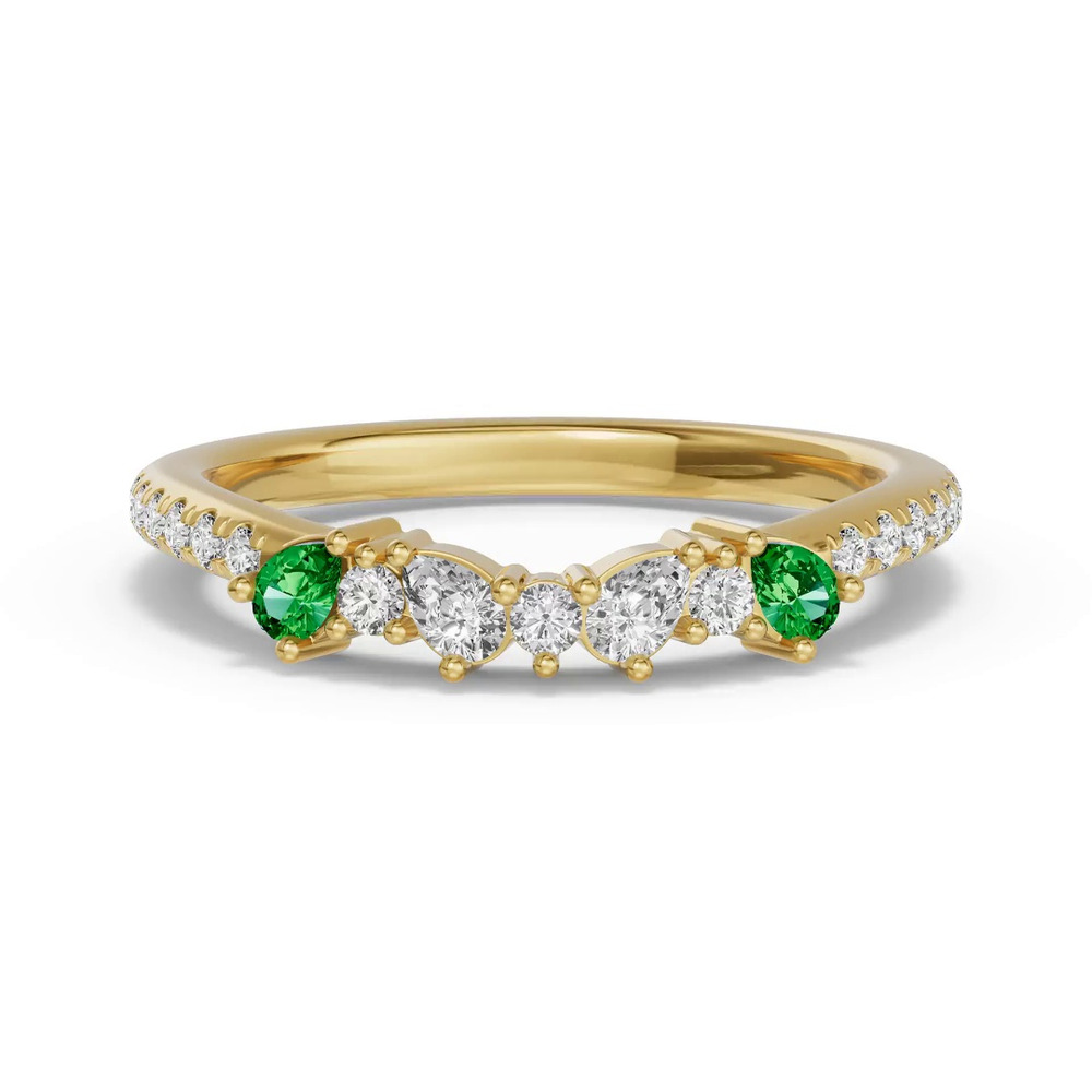 360 degree view of Papillon Pavé Tsavorite Band