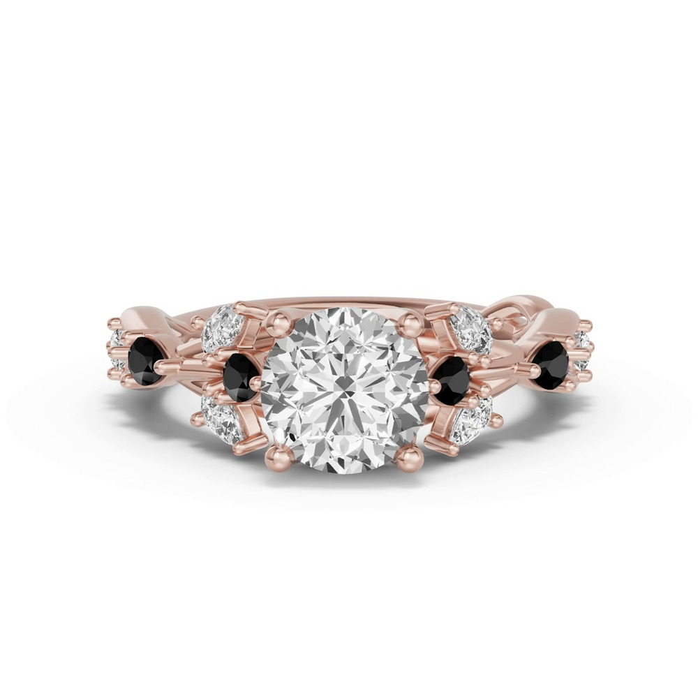 360 degree view of Botanical Twist Black Diamond Engagement Ring