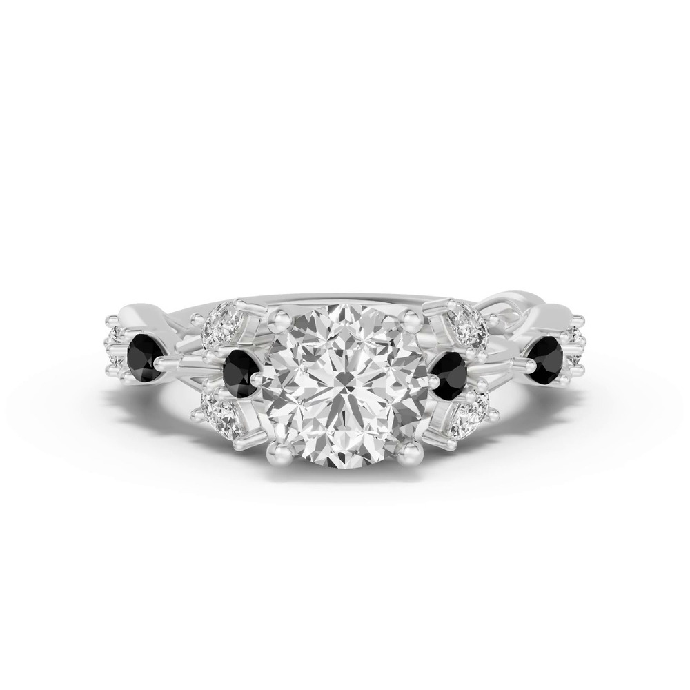 360 degree view of Botanical Twist Black Diamond Engagement Ring