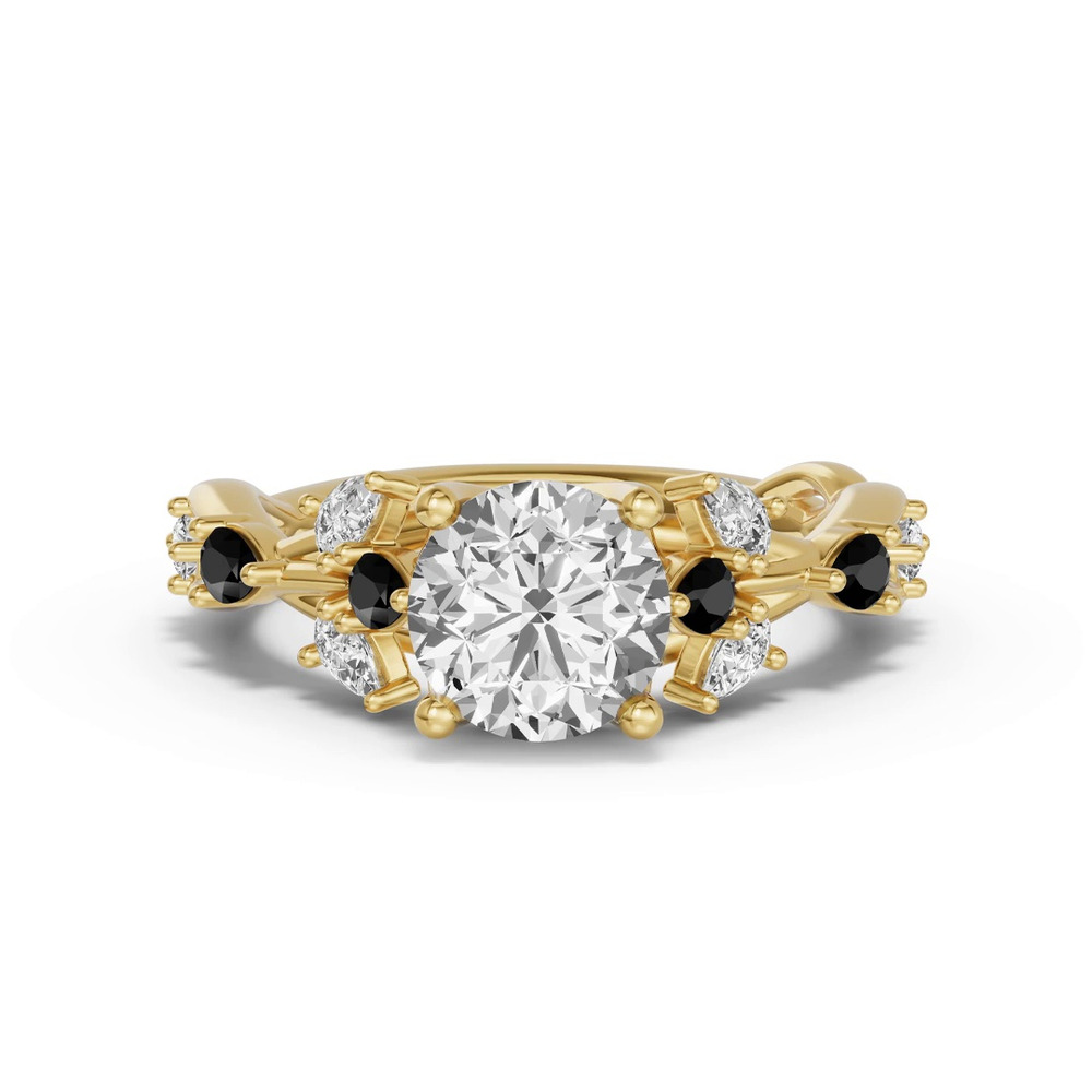 360 degree view of Botanical Twist Black Diamond Engagement Ring
