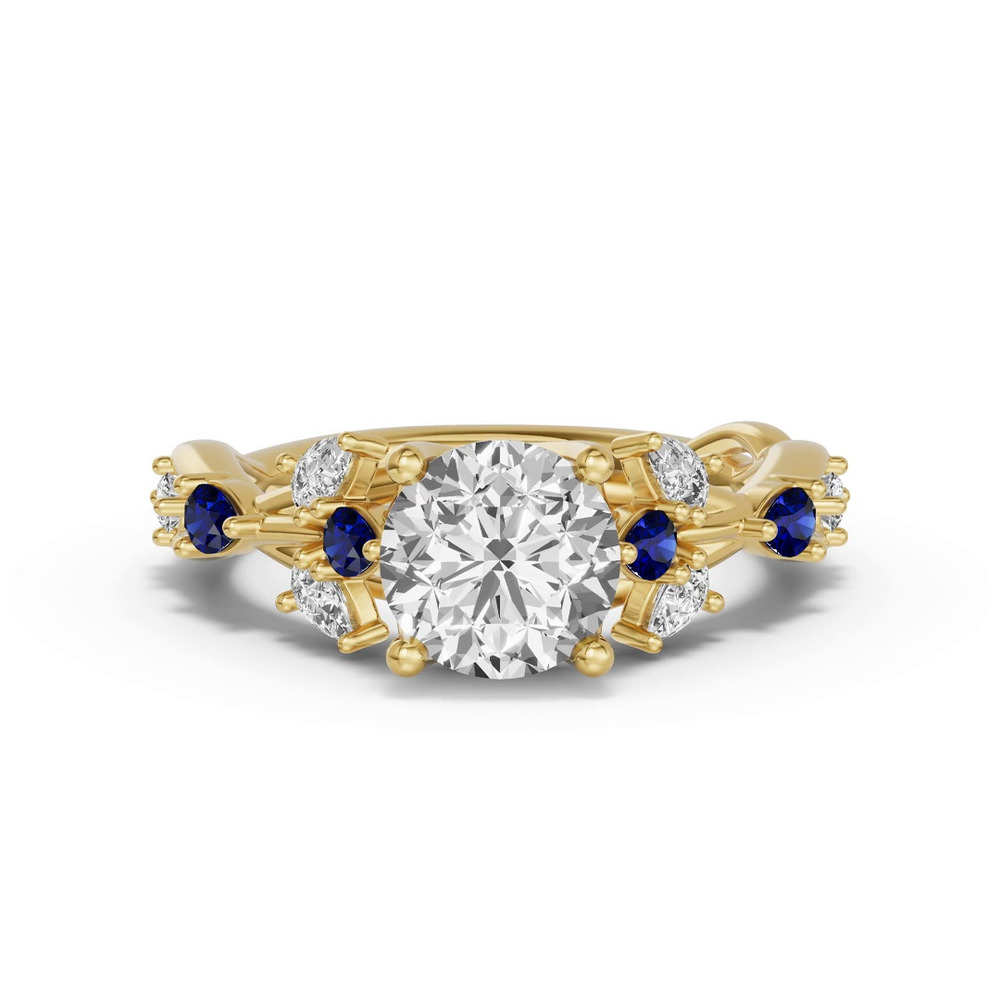 360 degree view of Botanical Twist Sapphire Engagement Ring