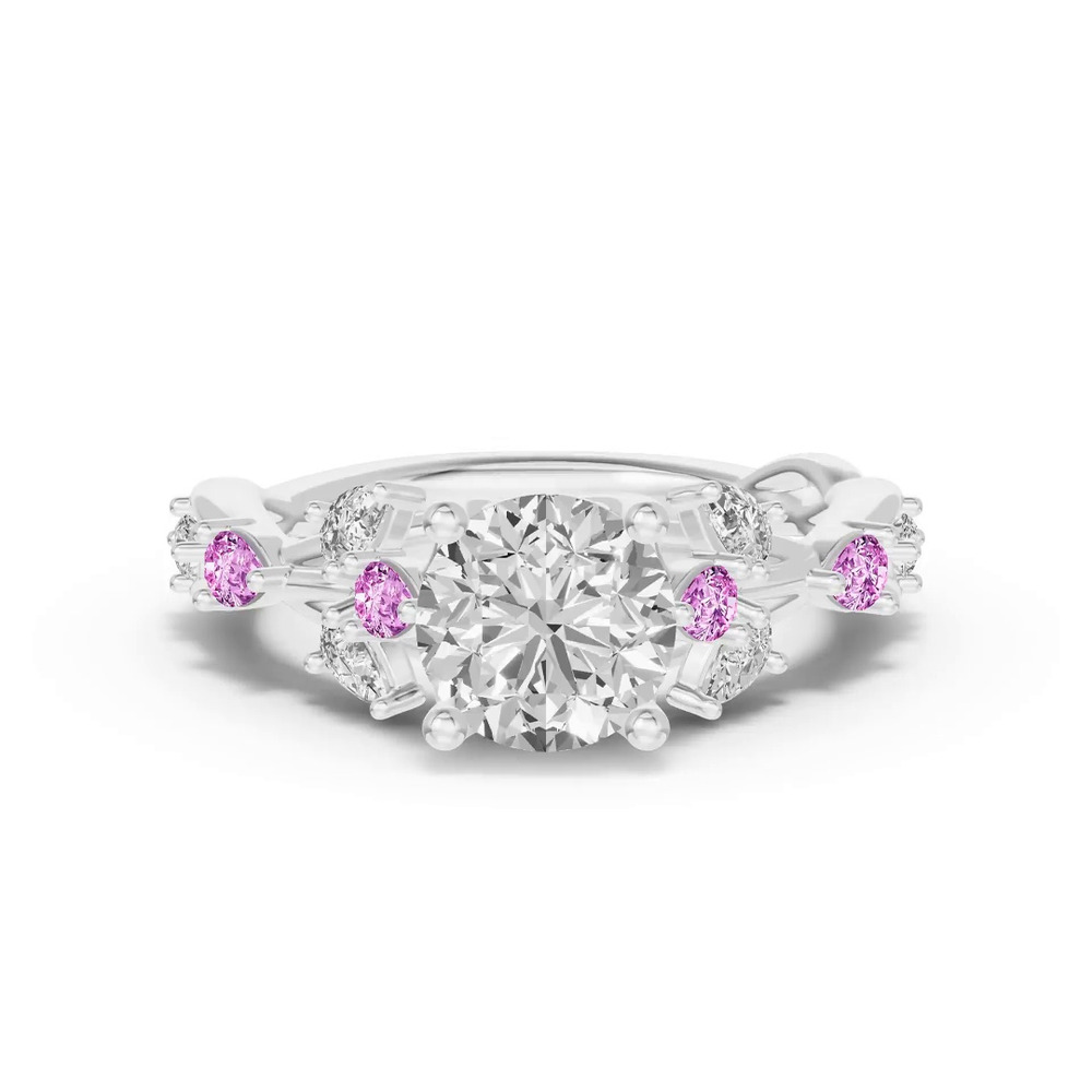 360 degree view of Botanical Twist Pink Sapphire Engagement Ring