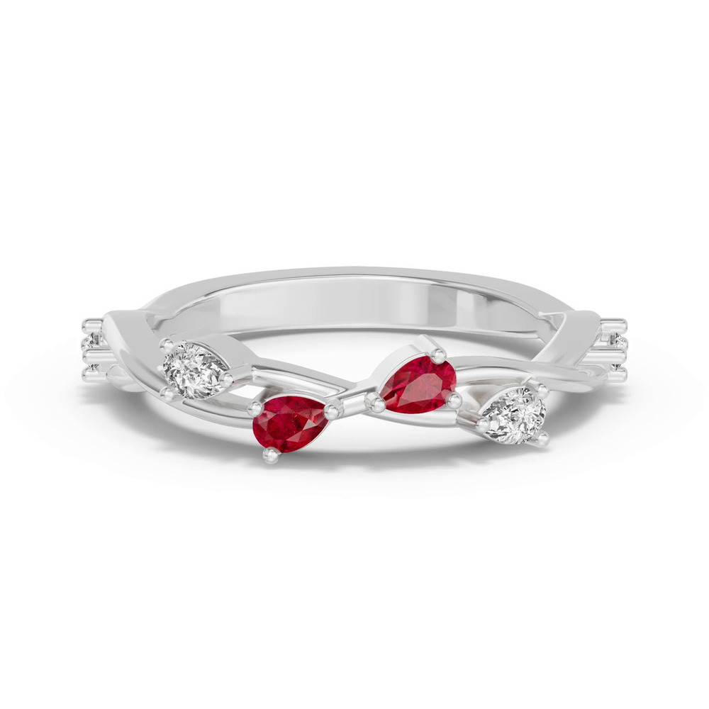 360 degree view of Botanical Twist Ruby Band