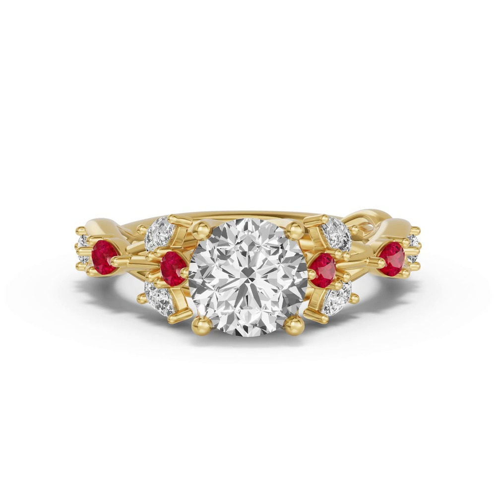 360 degree view of Botanical Twist Ruby Engagement Ring