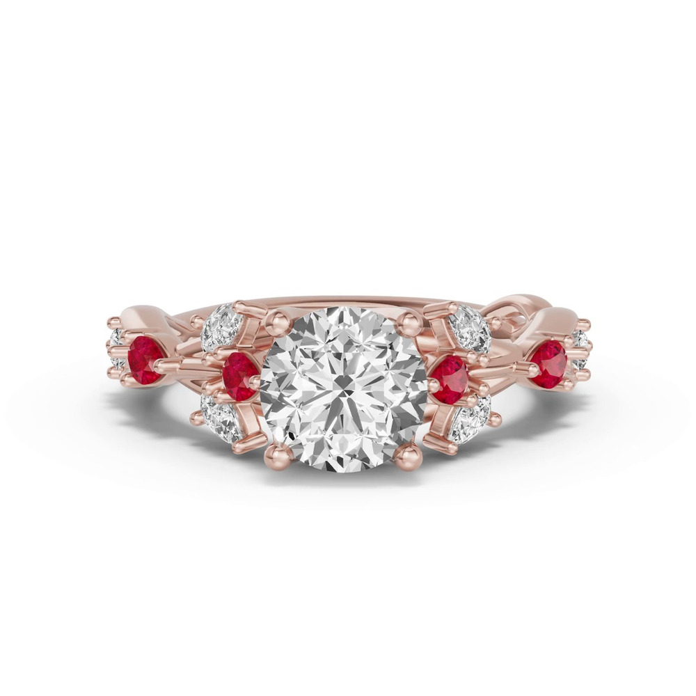 360 degree view of Botanical Twist Ruby Engagement Ring