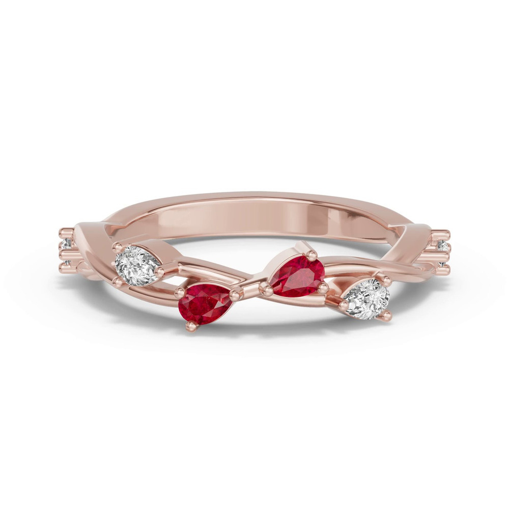 360 degree view of Botanical Twist Ruby Band